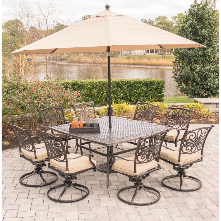 8 person patio table with deals umbrella